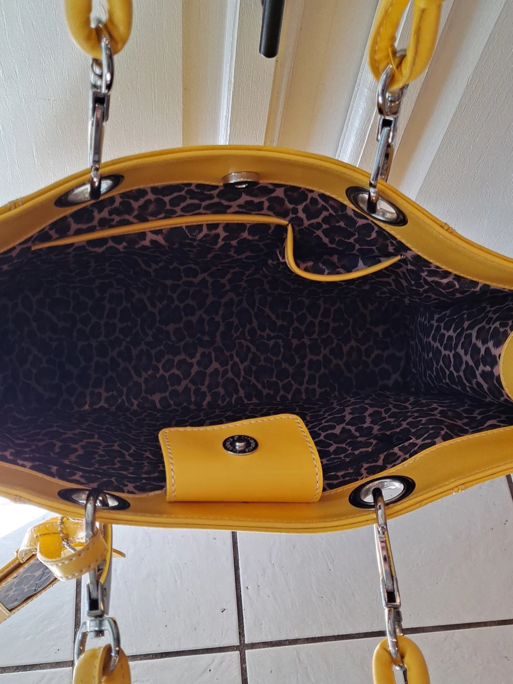 Wilsons Leather Smooth Yellow Executive Spacious Vintage Y2k Tote Shoulder Bag